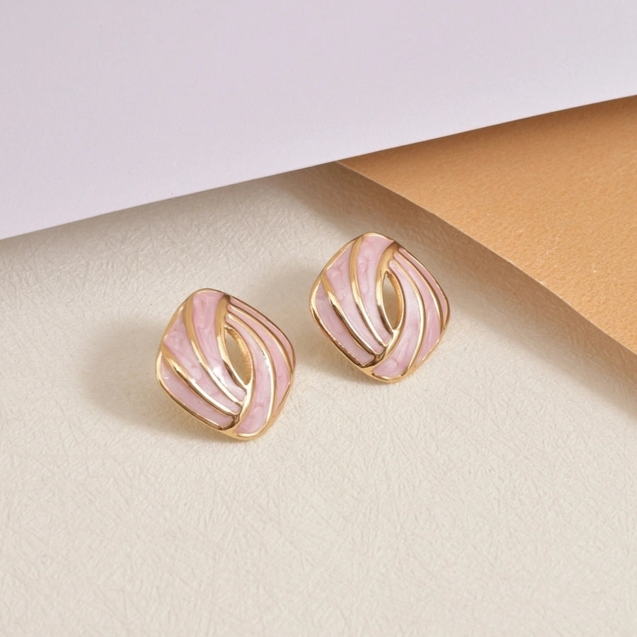 1 Pair Casual Vintage Style Simple Style Geometric 304 Stainless Steel 18K Gold Plated Ear Studs