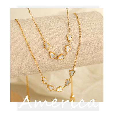 Jewelry IG Style Elegant French Style Gourd 304 Stainless Steel Shell 18K Gold Plated Polishing Pendant Necklace