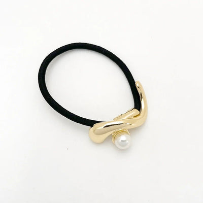 Women's Casual Elegant Simple Style Round Dots Alloy Elastic Band Inlay Pearl Hair Tie
