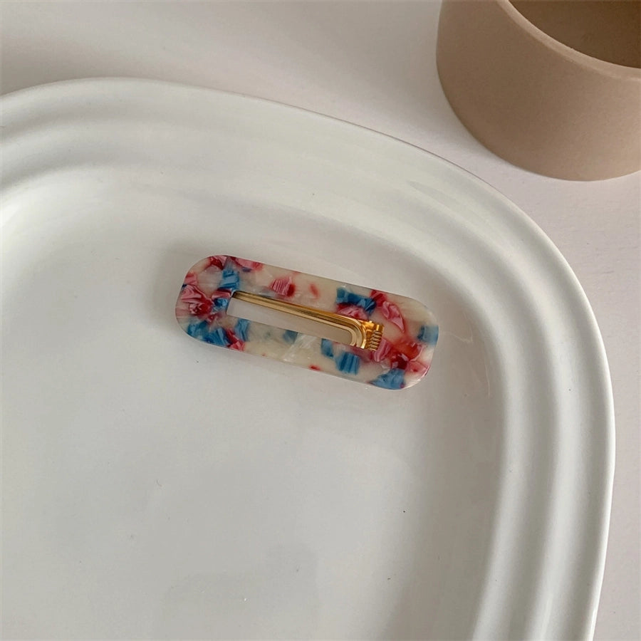 simple style flower acetic acid sheets printing hair clip 1 piece