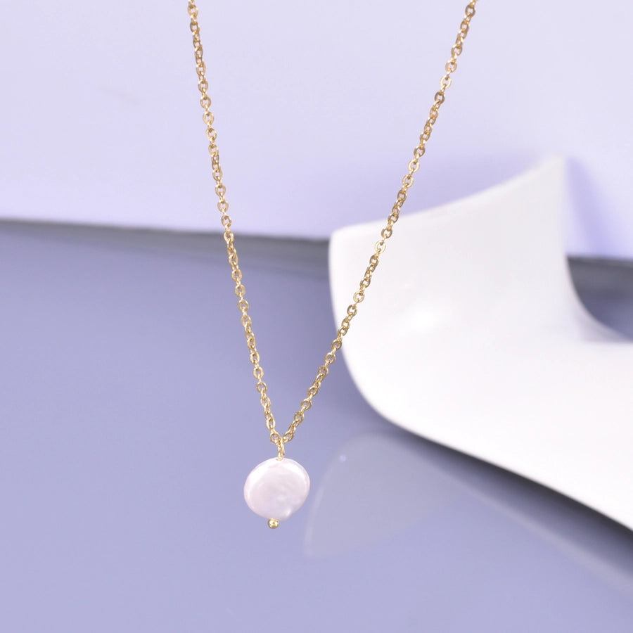 Jewelry Simple Style Heart Shape 304 Stainless Steel Titanium Steel Freshwater Pearl 18K Gold Plated Plating Layered Necklaces