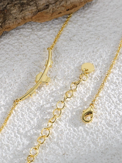 Copper Brass 18K Gold Plated Inlay Tortoise Geometric Animal Artificial Gemstones Zircon Necklace