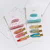4-Piece Set High Quality Acetate with Diamond Advanced Grip Thin and Glittering Seamless Bang Clip Female Daily