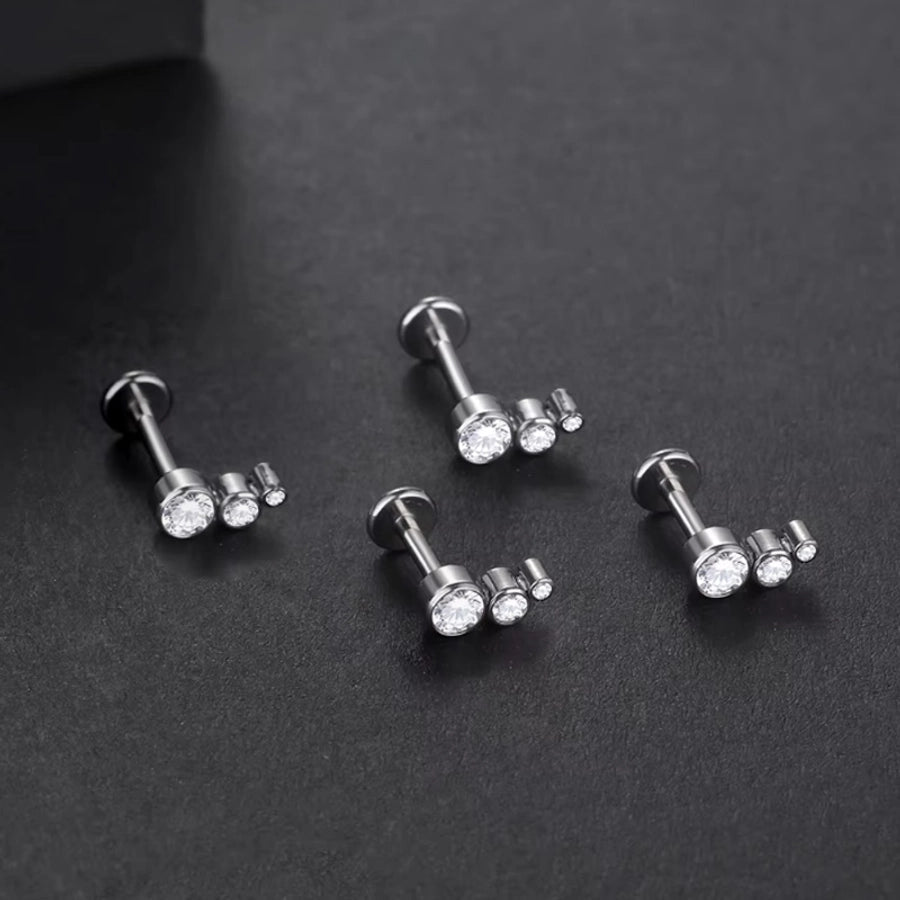 1 Piece Lip Rings Simple Style Shiny Panda Glasses Spider Pure Titanium Titanium Alloy Zircon 14K Gold Plated White Gold Plated Lip Rings Ear Cartilage Rings & Studs