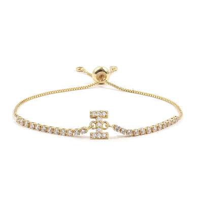 Copper Inlay Letter Zircon Bracelets