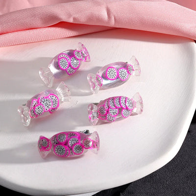 Women's Cute Sweet Heart Shape Plastic Resin Hair Clip