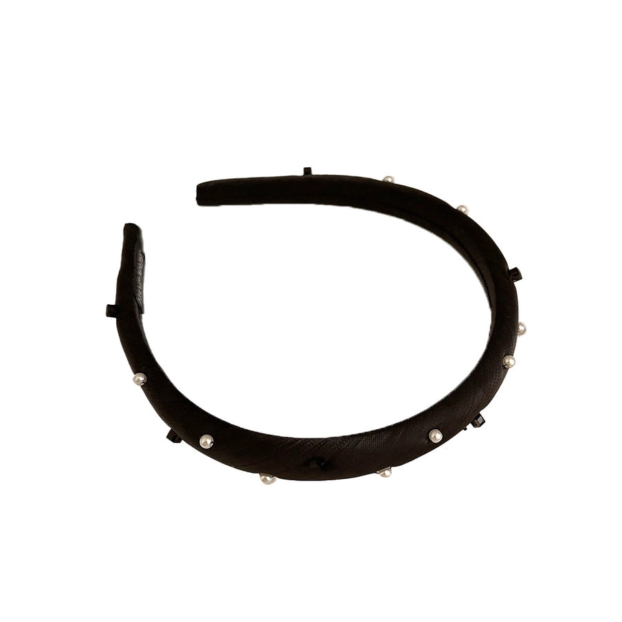Women's Simple Style Solid Color Cloth Pearl Hair Band