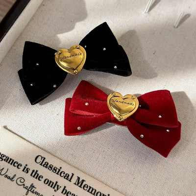 women's lady bow knot alloy cloth hair clip
