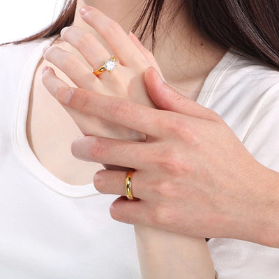 Jewelry Simple Style Geometric 304 Stainless Steel 18K Gold Plated Rings