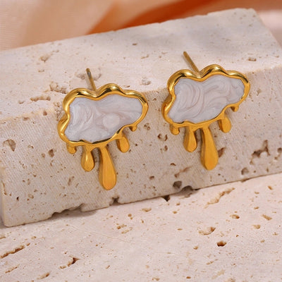 1 Pair Elegant Simple Style Classic Style Clouds 304 Stainless Steel Ear Studs