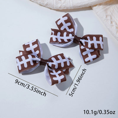 children's bow hair accessories girls' rugby dovetail hairpin cheerleading accessories metal duckbill clip