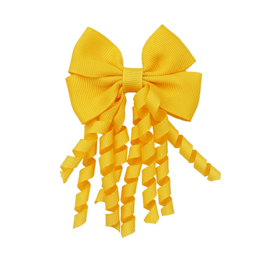 Children's Headwear Hair Accessories  Christmas Festival Roll Tassel Candy Color Bow Hairpin 3421