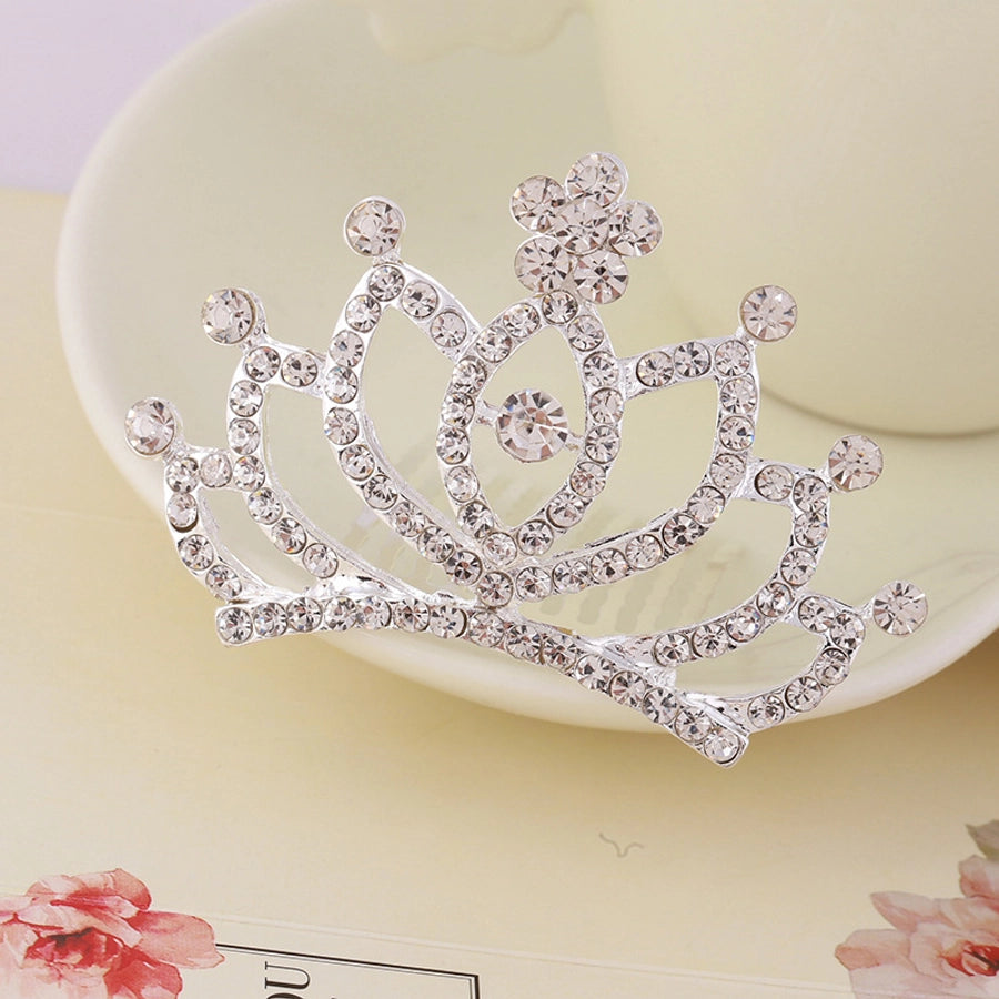 Korean style rhinestone children's crown comb hair accessories girls' performance dance performance girls' birthday gift