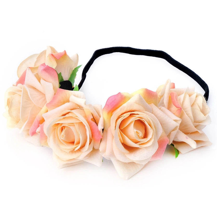 velvet rose wreath hair band silk cloth rose headband seaside holiday headdress children's photo hair accessories
