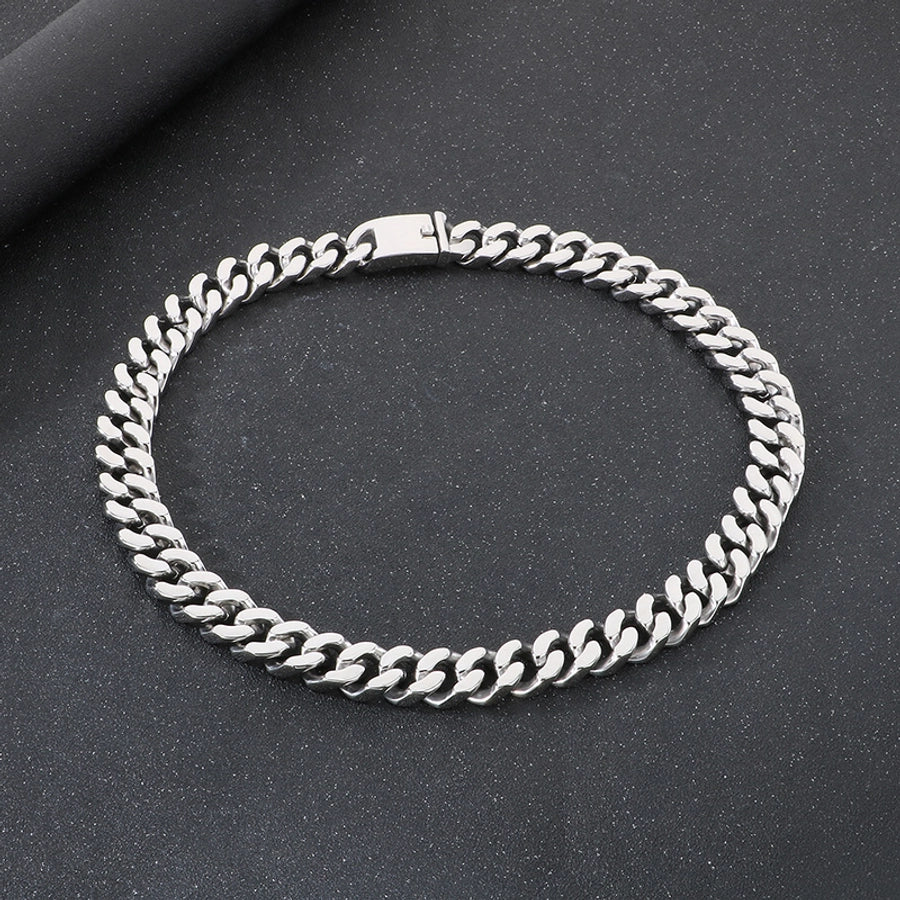 Domineering Fashion Personalized Stainless Steel Vacuum Electroplating Four-Sided Grinding Men's Necklace