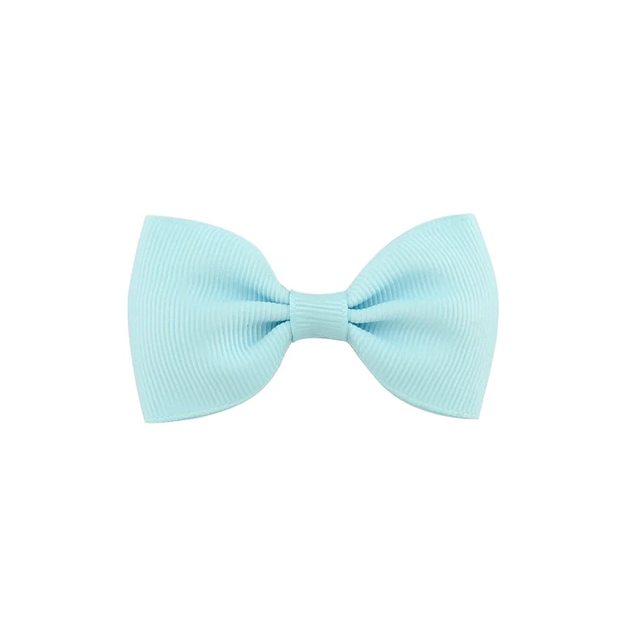 european and american solid color children's bow cute hairpin