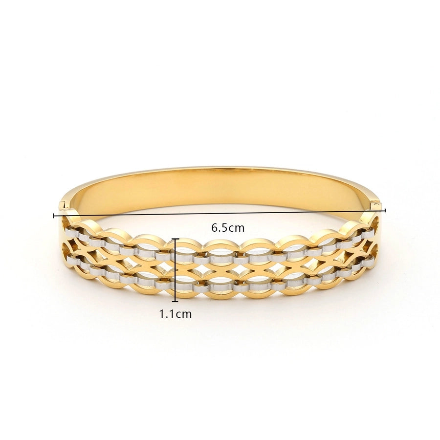Elegant Retro Star Heart Shape Grain Titanium Steel Bangle In Bulk