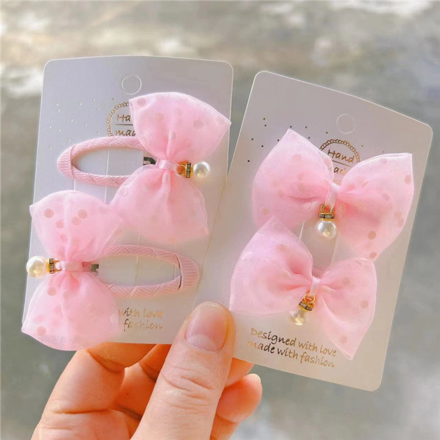 simple style bow knot cloth hair clip