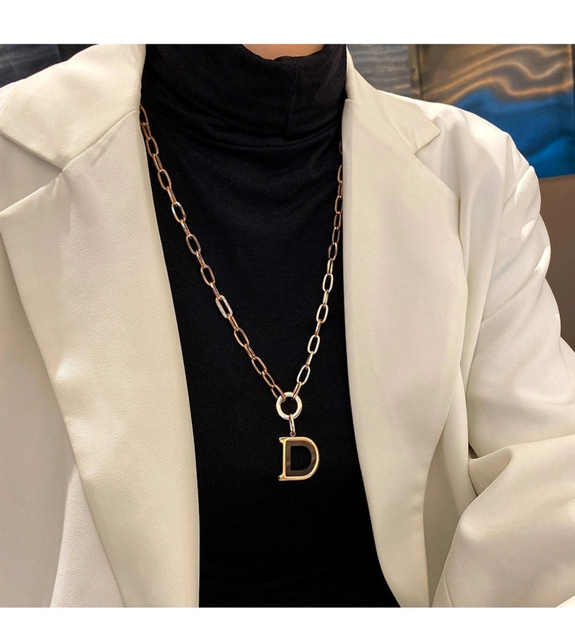 Jewelry Casual Simple Style Streetwear Letter Titanium Steel Plating Pendant Necklace