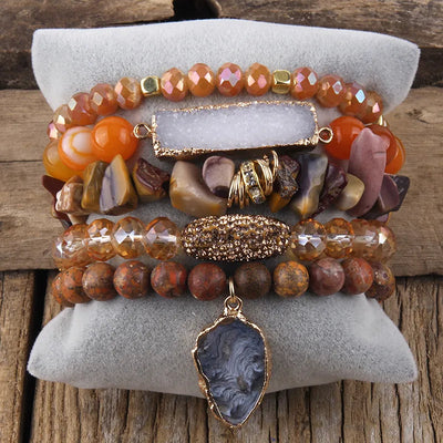 Vacation Geometric natural stone Beaded Chain Bracelets In Bulk