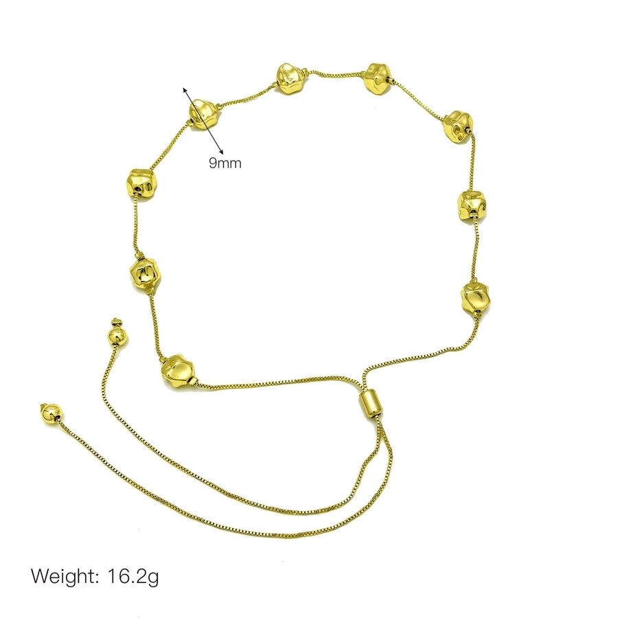 Copper 18K Gold Plated Plating Geometric Pendant Necklace