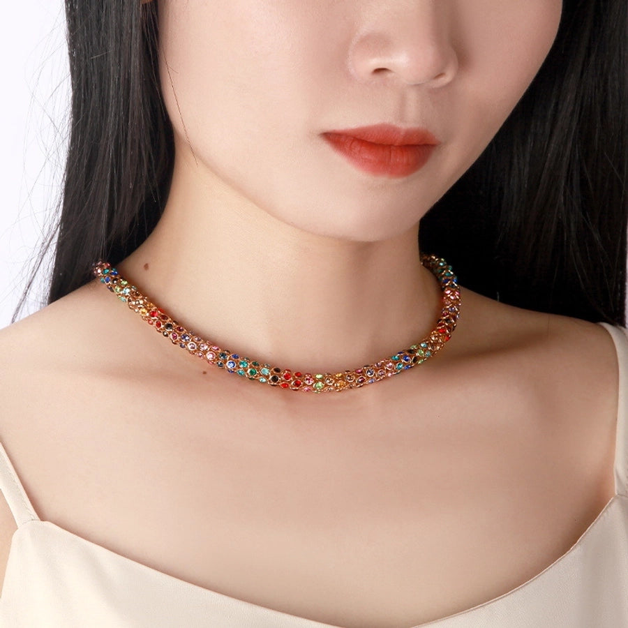 Crystal Copper Geometric Crystal Necklace