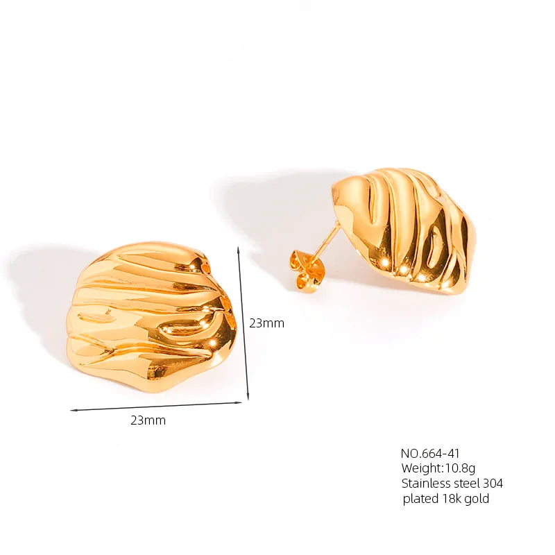 1 Pair Casual Simple Style Classic Style Geometric Square 304 Stainless Steel 18K Gold Plated Imitation Gold  Ear Studs