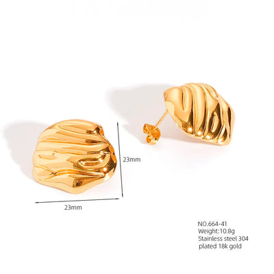 1 Pair Casual Simple Style Classic Style Geometric Square 304 Stainless Steel 18K Gold Plated Imitation Gold  Ear Studs