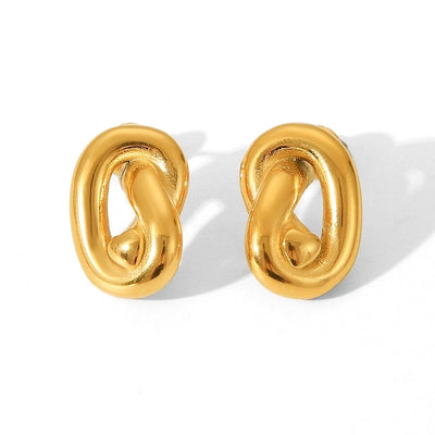 1 Pair IG Style French Style Heart Shape Bow Knot Thread 304 Stainless Steel Titanium Steel 18K Gold Plated Ear Studs