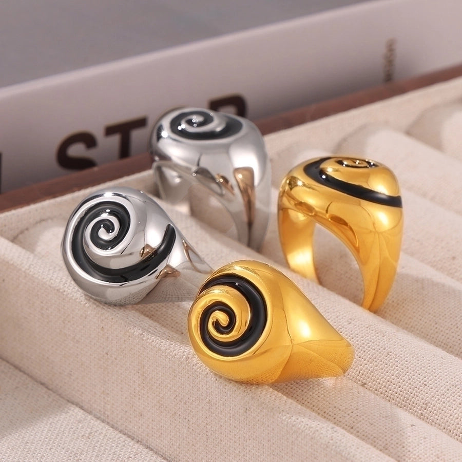 Jewelry Casual Exaggerated Circle Titanium Steel Enamel Rings