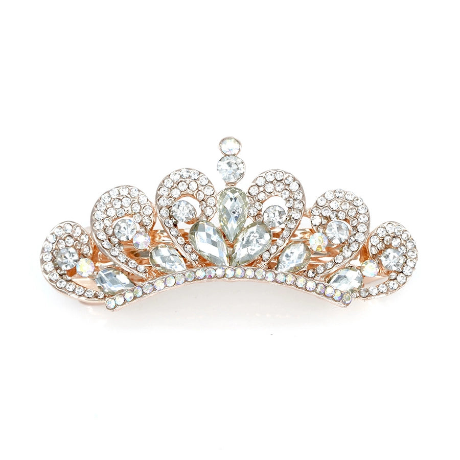 cute sweet color block zinc alloy plating inlay rhinestones crown