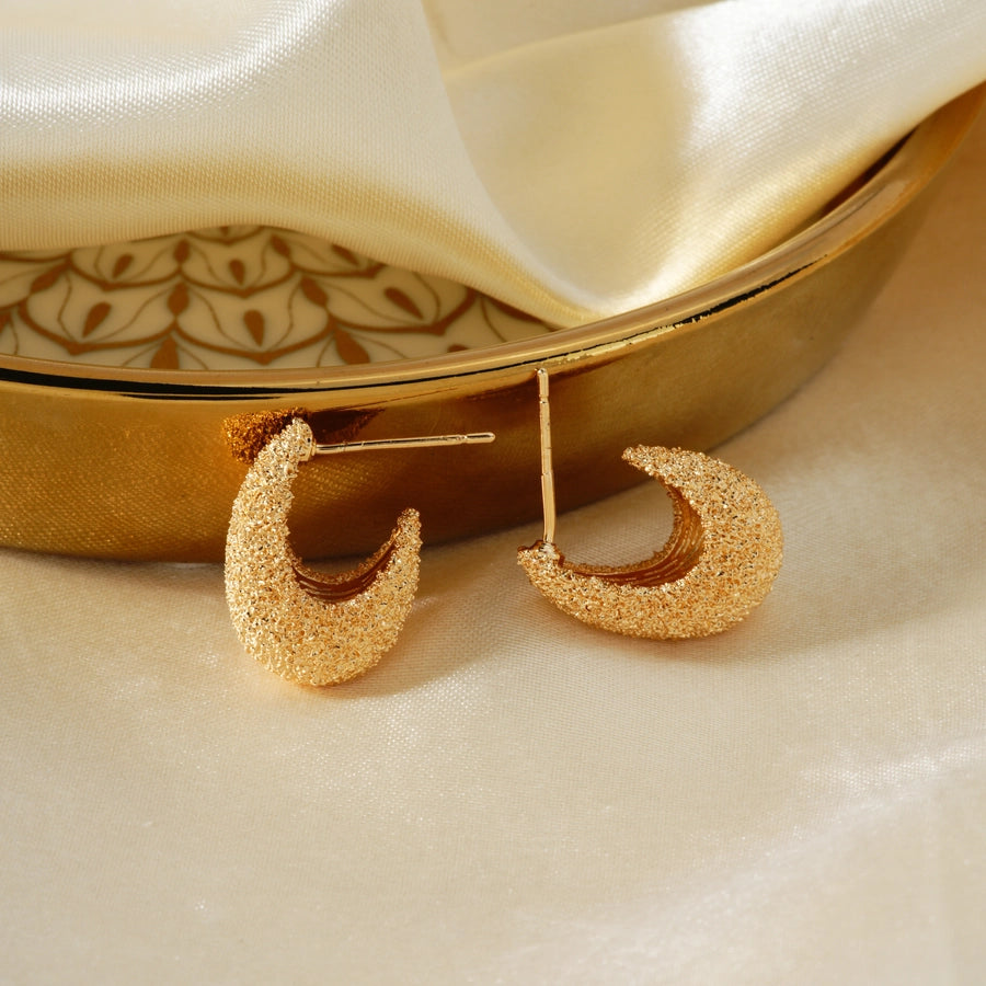 1 Pair Elegant Business Tropical Geometric Asymmetrical Copper K Gold Plated Earrings