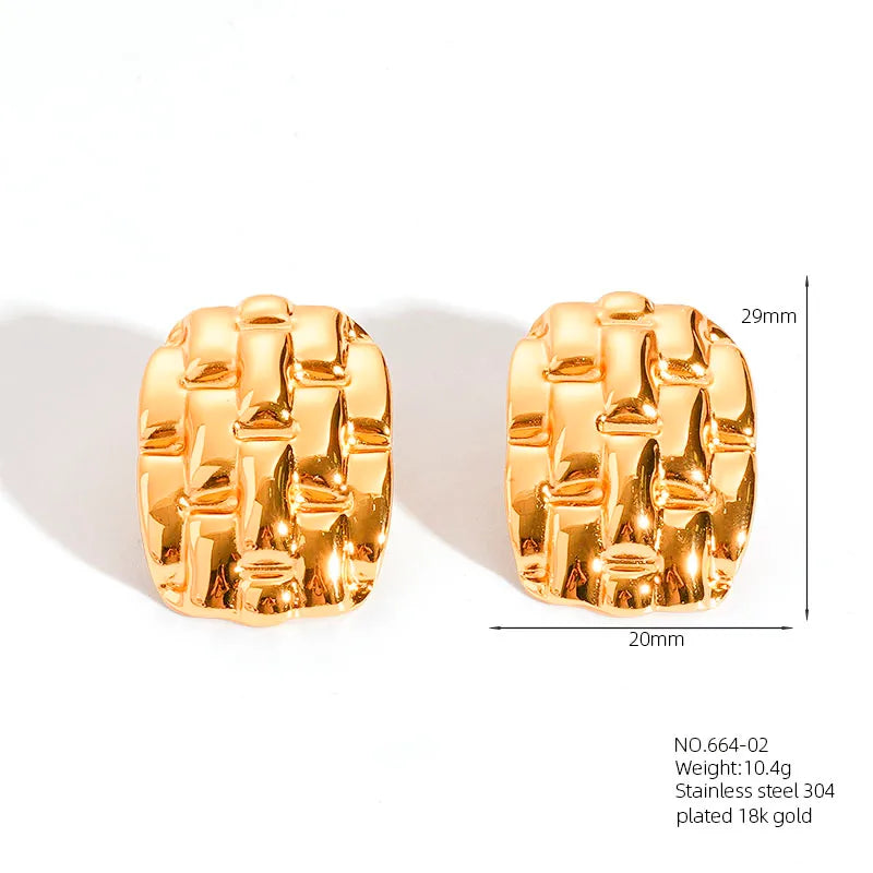 1 Pair Retro French Style Classic Style Geometric Flower 304 Stainless Steel Artificial Pearls 18K Gold Plated Imitation Gold  Ear Studs