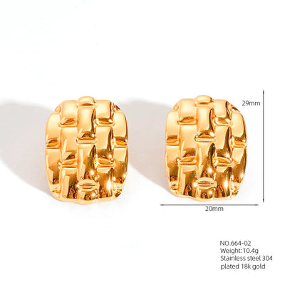 1 Pair Retro French Style Classic Style Geometric Flower 304 Stainless Steel Artificial Pearls 18K Gold Plated Imitation Gold  Ear Studs