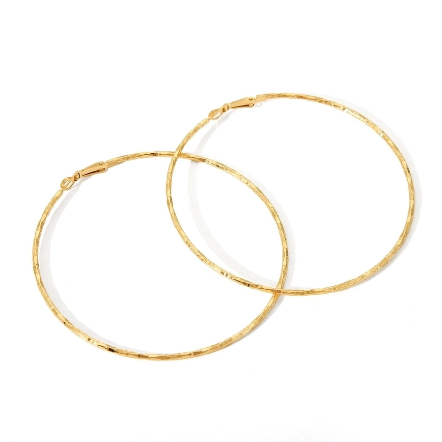 1 Pair IG Style Exaggerated Circle Solid Color Plating 304 Stainless Steel 18K Gold Plated Earrings