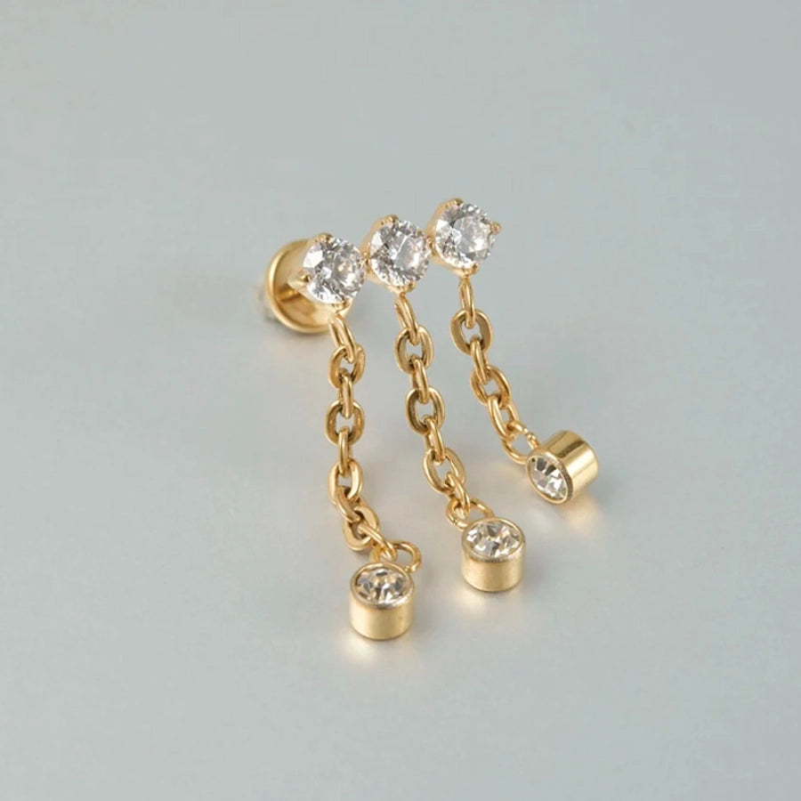 1 Piece Lip Rings Elegant Glam Ethnic Style Clouds Smile Face Wings 304 Stainless Steel Pure Titanium Titanium Alloy Tassel Zircon 14K Gold Plated White Gold Plated Lip Rings Ear Cartilage Rings & Studs