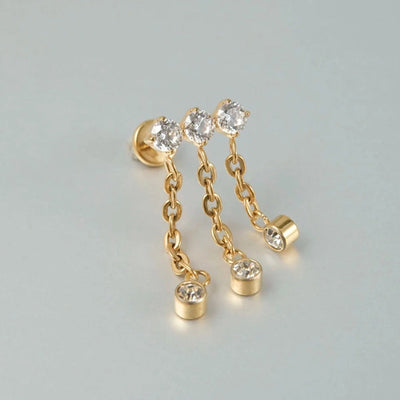 1 Piece Lip Rings Elegant Glam Ethnic Style Clouds Smile Face Wings 304 Stainless Steel Pure Titanium Titanium Alloy Tassel Zircon 14K Gold Plated White Gold Plated Lip Rings Ear Cartilage Rings & Studs