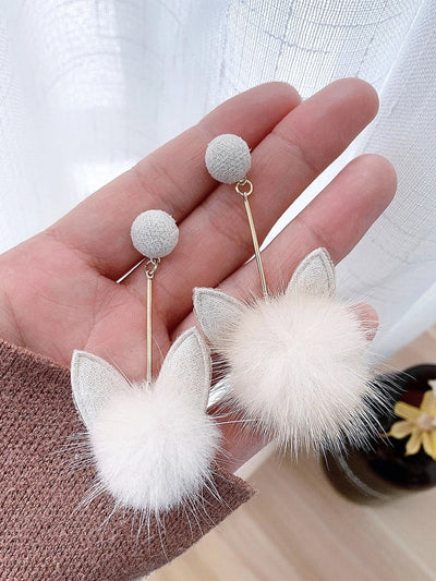 1 Pair Princess Cute Cat Copper Copper Earrings