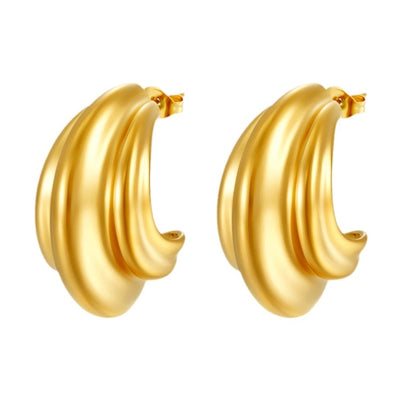 1 Pair Vacation Solid Color Titanium Steel Ear Studs