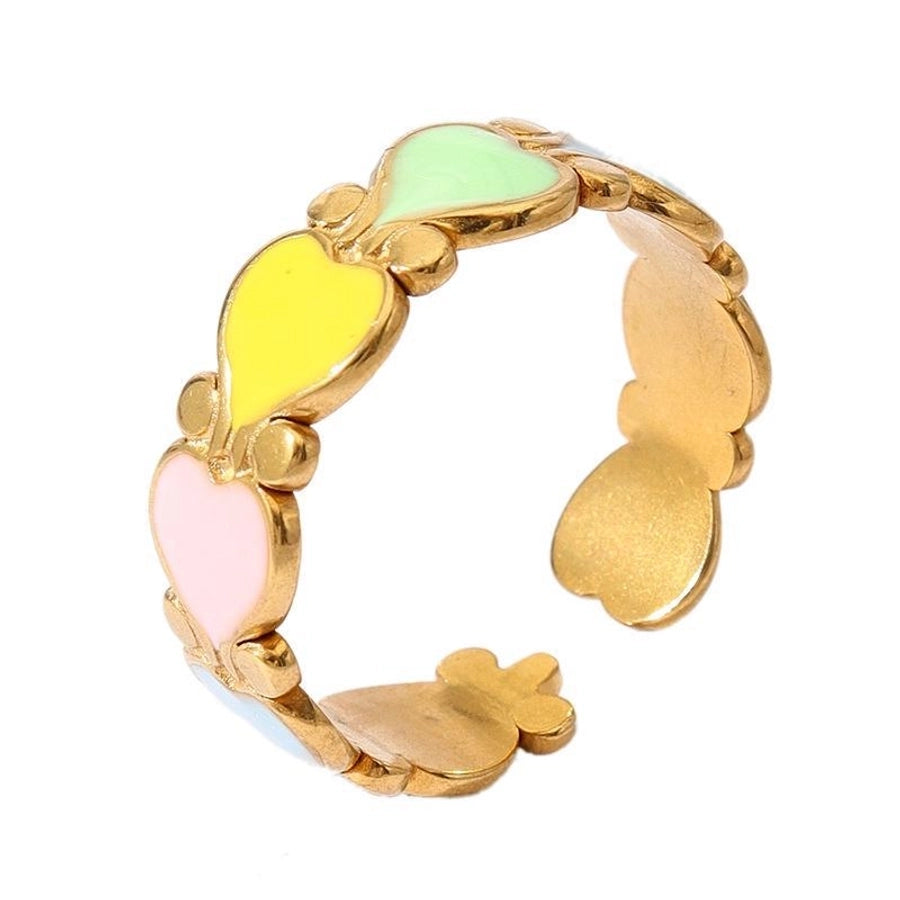 Jewelry IG Style Star Leaves Heart Shape 304 Stainless Steel Open Rings