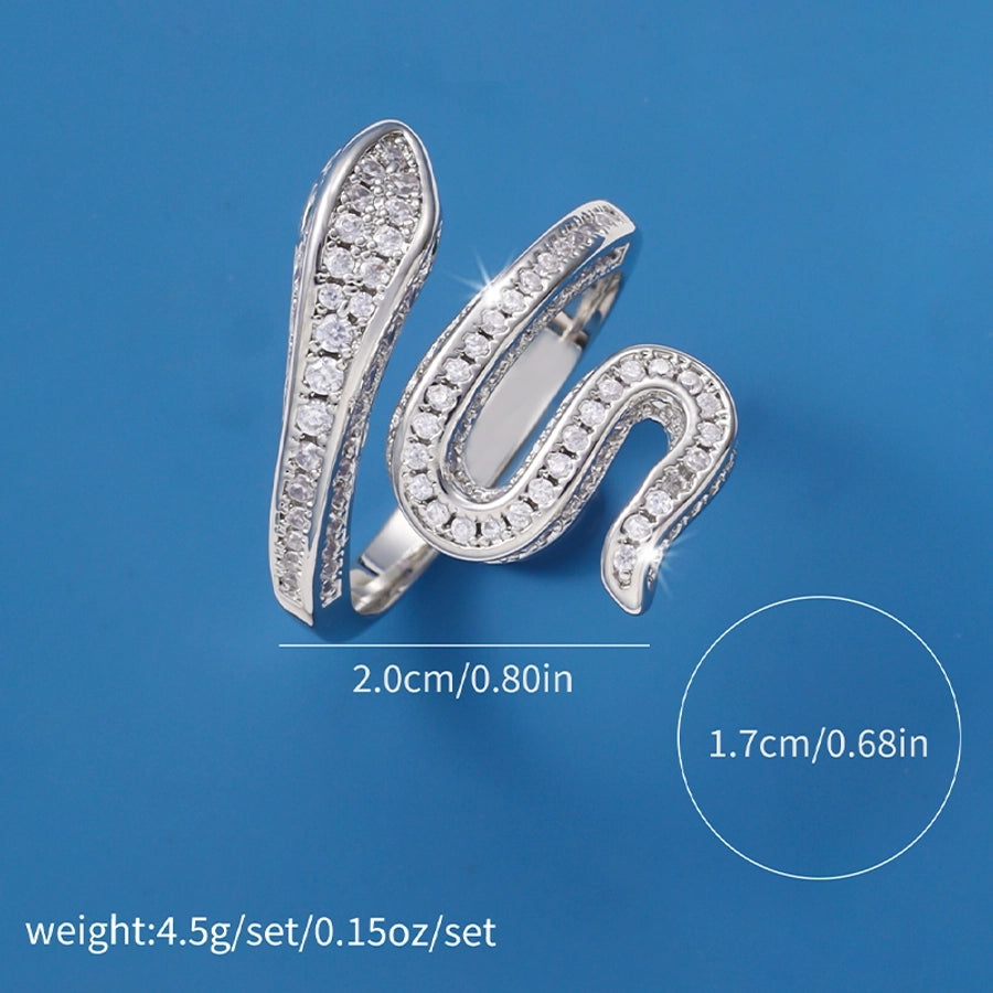 Jewelry Hip-Hop Rock Punk Snake Copper Zircon Imitation Gold  Rings