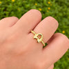 Copper Letter Open Rings