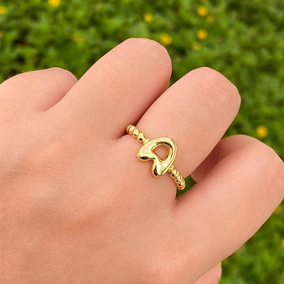 Copper Letter Open Rings