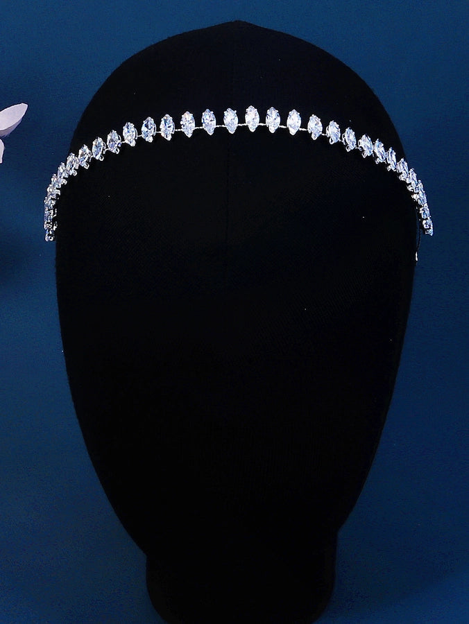 women's simple style leaf alloy plating inlay rhinestones hair band