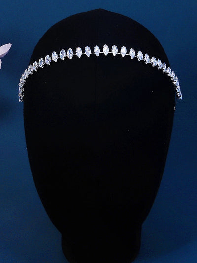 women's simple style leaf alloy plating inlay rhinestones hair band