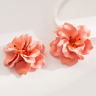 1 Pair Princess Vacation Sweet Flower Inlay Arylic Alloy Acrylic 14K Gold Plated Ear Studs