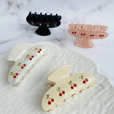 Ouyang Nana's Epijay Cute Cherry Pie Clip Back Head Hairpin Acetic Acid Shark Clip Hair Accessories Girl