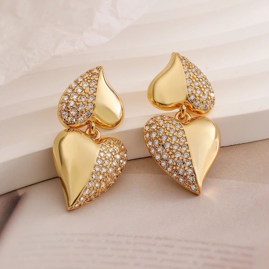 1 Pair Simple Style Commute Shiny Geometric Copper Drop Earrings