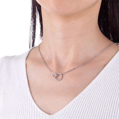 Jewelry Elegant Simple Style Commute Circle 304 Stainless Steel Rose Gold Plated Pendant Necklace