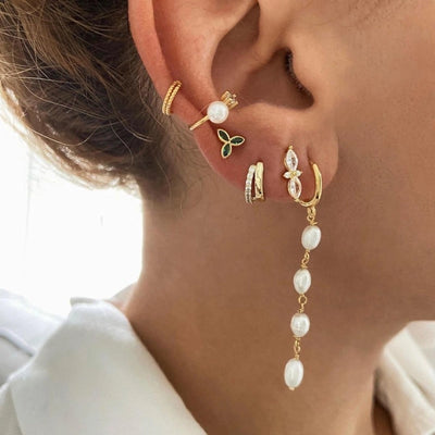 1 Pair Casual Elegant Geometric Copper Zircon Drop Earrings Ear Studs